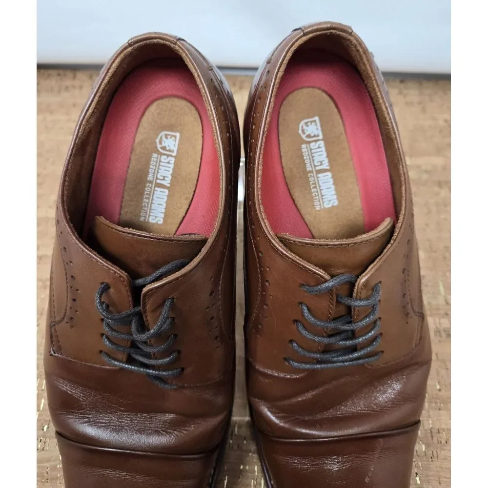 Stacy Adams Maddox Mens 10W Brown Leather Brogue Casual Dress  Oxfords‎ Shoes
